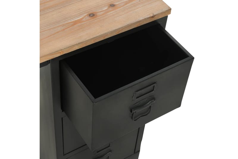Enkelt skrivebord heltre edelgran og stål 100x50x76 cm - Skrivebord - Databord & PC bord