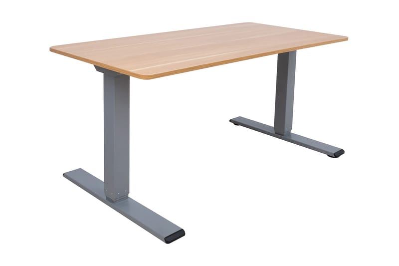 Ergo Optimal Skrivebord med 2 motor 140x70 cm Tre/Grå
