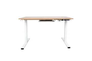 Ergo Skrivebord med 1 motor 120x60 cm Hvit/Eik - Møbler - Bord - Kontorbord - Skrivebord