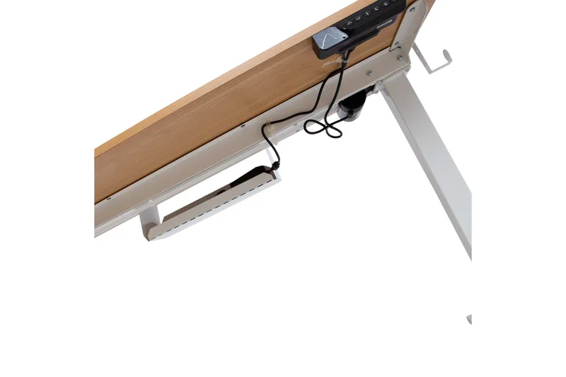 Ergo Skrivebord med 1 motor 120x60 cm Hvit/Eik - Møbler - Bord - Kontorbord - Skrivebord