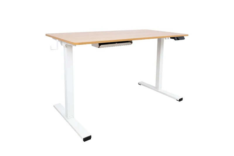 Ergo Skrivebord med 1 motor 120x60 cm Hvit/Eik - Møbler - Bord - Kontorbord - Skrivebord