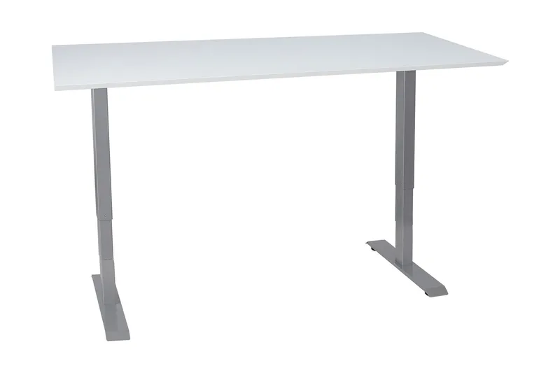 Ergosum 2 Skrivebord 160 cm Hev- og Senkbart, Hvit/Grå