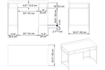 Fagersanna Skrivebord 120 cm med Oppbevaringshyller - Hvit - Møbler - Bord - Kontorbord - Skrivebord