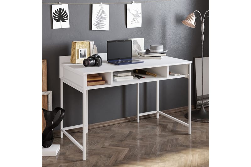 Fagersanna Skrivebord 120 cm med Oppbevaringshyller - Hvit - Møbler - Bord - Kontorbord - Skrivebord