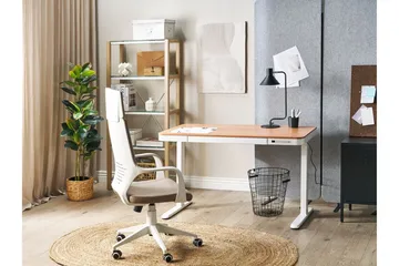 Farhan Skrivebord 60x120 cm - Hvit/Lyst tre - Møbler - Bord - Kontorbord - Skrivebord