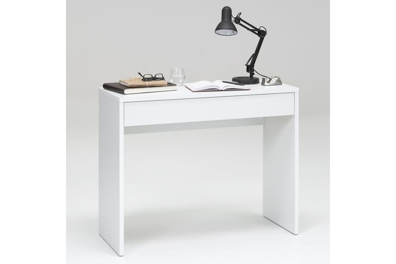 FMD Skrivebord med bred skuff 100x40x80 cm hvit - Skrivebord - Databord & PC bord
