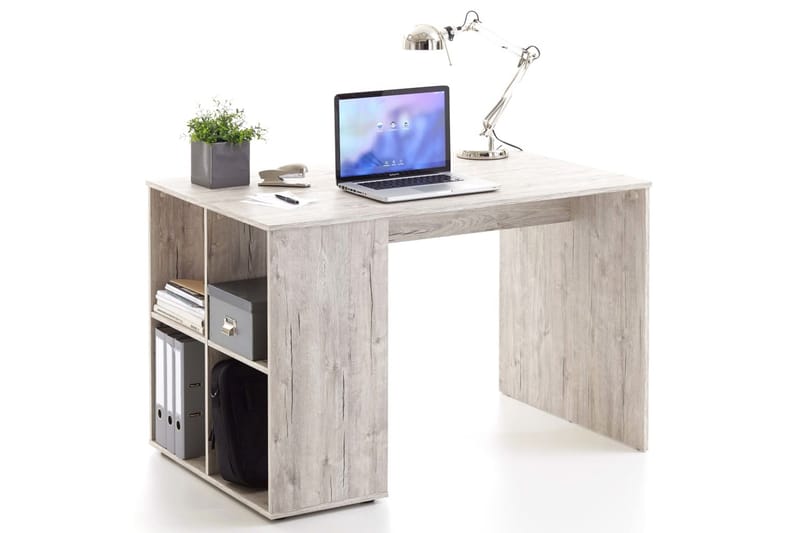 FMD Skrivebord med sidehyller 117x73x75 cm sandfarget eik - Skrivebord - Databord & PC bord