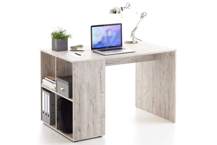 FMD Skrivebord med sidehyller 117x73x75 cm sandfarget eik -   - Skrivebord - Databord & PC bord