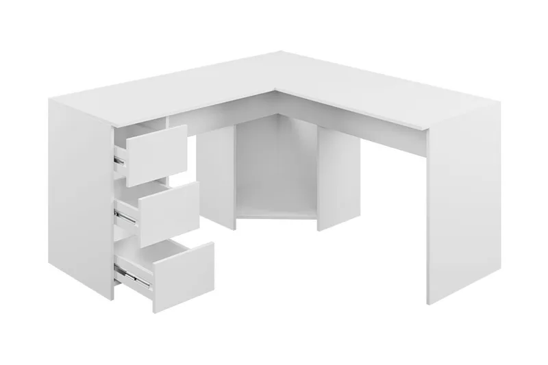 Fotyn Skrivebord 142 cm - Hvit - Møbler - Bord - Kontorbord - Skrivebord - Hjørneskrivebord