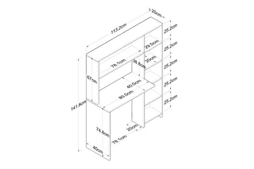 Freal Skrivebord 113 cm - Hvit - Møbler - Bord - Kontorbord - Skrivebord