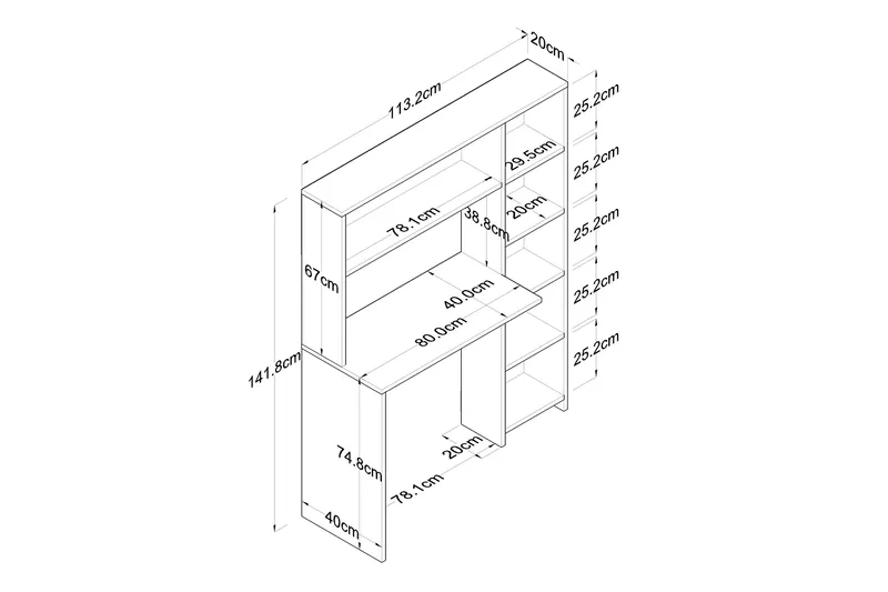 Freal Skrivebord 113 cm - Hvit - Møbler - Bord - Kontorbord - Skrivebord