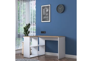 Freal Skrivebord 4 Hyller 120 cm - Natur/Hvit - Møbler - Bord - Kontorbord - Skrivebord