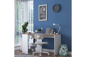 Freal Skrivebord 4 Hyller 120 cm - Natur/Hvit - Møbler - Bord - Kontorbord - Skrivebord