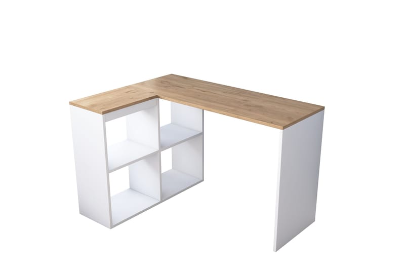 Freal Skrivebord 4 Hyller 120 cm - Natur/Hvit - Møbler - Bord - Kontorbord - Skrivebord