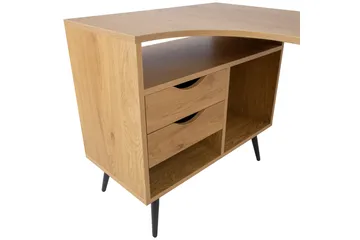 Georgia Skrivebord 145x80 cm med Skuffer i Tre med Metallben - Trefarget - Møbler - Bord - Kontorbord - Skrivebord