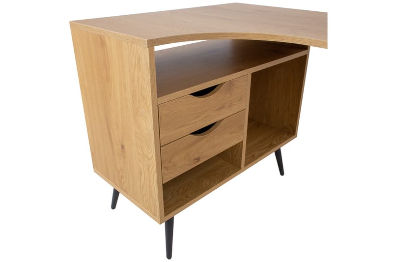 Georgia Skrivebord 145x80 cm med Skuffer i Tre med Metallben - Trefarget - Møbler - Bord - Kontorbord - Skrivebord