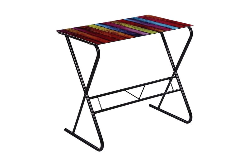 Glass skrivebord med regnbue design - Flerfarget - Skrivebord - Databord & PC bord