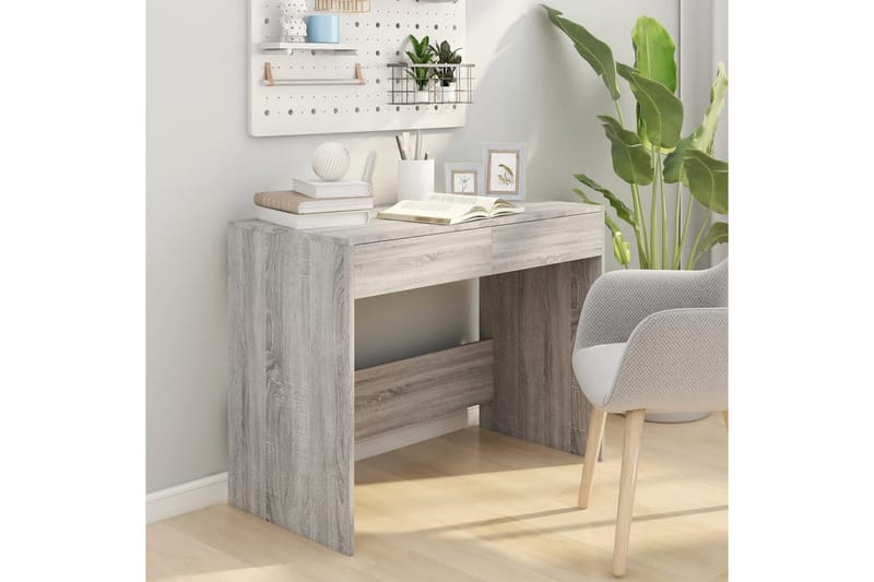 Skrivebord grå sonoma eik 101x50x76,5 cm sponplate - Grå - Skrivebord - Databord & PC bord