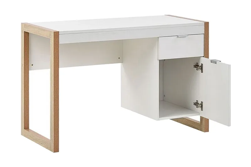 Graysburg Skrivebord 110 cm med Oppbevaring - Hvit/Lyst Tre - Møbler - Bord - Kontorbord - Skrivebord