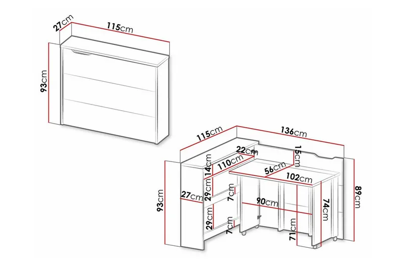 Grianan Skrivbord 136 cm Grey - Møbler - Bord - Kontorbord - Skrivebord