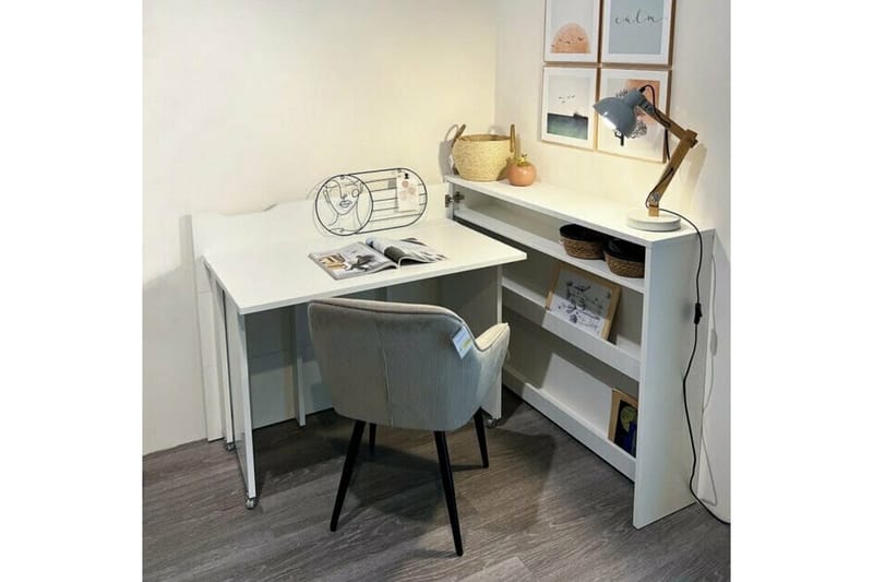Grianan Skrivbord 136 cm White - Møbler - Bord - Kontorbord - Skrivebord - Hjørneskrivebord