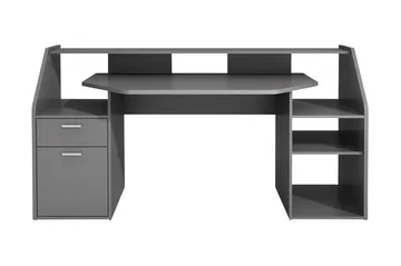 Harvilchuck Skrivebord med Oppbevaringshyller + Skuff + Skap - Grå - Møbler - Bord - Kontorbord - Skrivebord