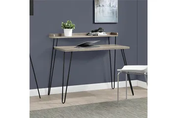 Haven Skrivebord 114 cm med Oppbevaringshylle Grå/Svart - Dorel Home - Møbler - Bord - Kontorbord - Skrivebord