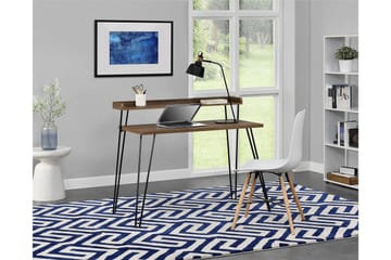Haven Skrivebord 114 cm med Oppbevaringshylle Valnøttsbrun/S - Dorel Home - Møbler - Bord - Kontorbord - Skrivebord