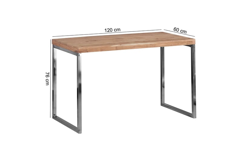 Hayoz Skrivebord 120 cm - Akasie/Krom - Møbler - Bord - Kontorbord - Skrivebord