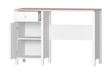 Hilts Skrivbord 110 cm med Förvaring Låda + Skåp NO_BRAND Vit||Pink - Møbler - Bord - Kontorbord - Skrivebord