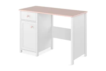 Hilts Skrivbord 110 cm med Förvaring Låda + Skåp NO_BRAND Vit||Pink - Møbler - Bord - Kontorbord - Skrivebord