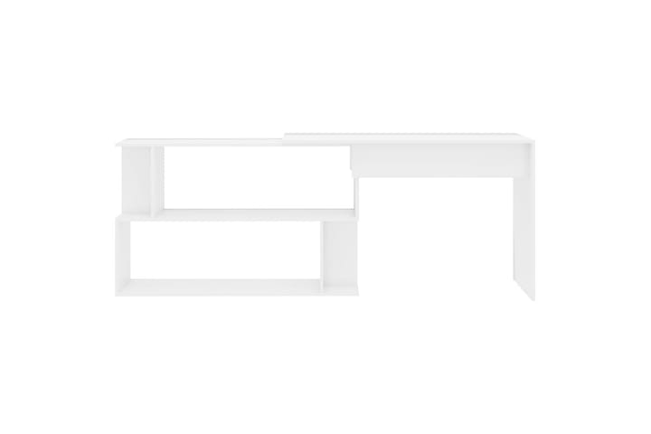 Hjørneskrivebord høyglans hvit 200x50x76 cm sponplate - Hvit - Skrivebord - Sektretær