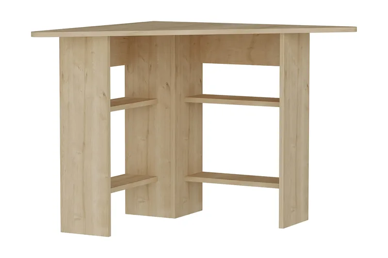 Oderzo Hjørneskrivebord 80 cm med Oppbevaringshyller, Natur