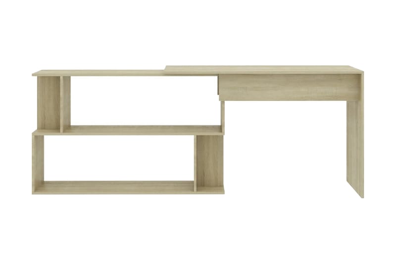 Hjørneskrivebord sonoma eik 200x50x76 cm sponplate - Brun - Skrivebord - Databord & PC bord