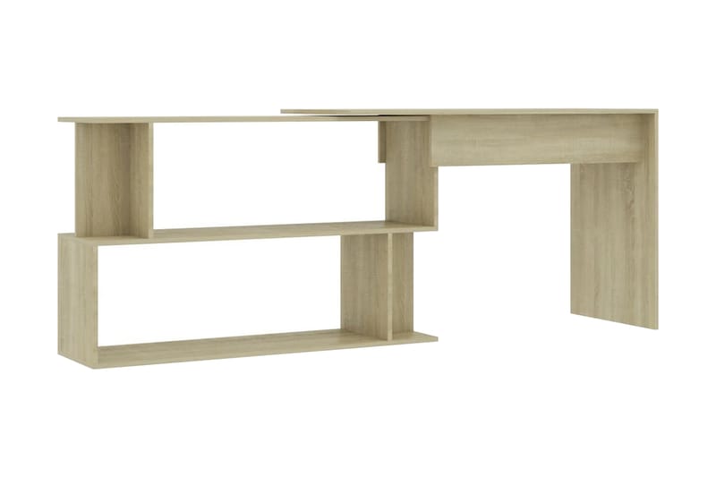 Hjørneskrivebord sonoma eik 200x50x76 cm sponplate - Brun - Skrivebord - Databord & PC bord
