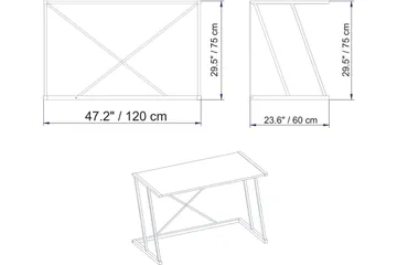 Holmö Skrivebord 120 cm - Brun - Møbler - Bord - Kontorbord - Skrivebord