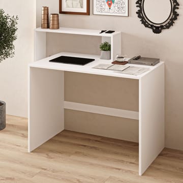 Skrivebord Homitis Amber (121,8 x 96 x 55 cm) Hvit - Møbler - Bord - Kontorbord - Skrivebord