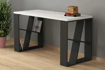 Honemey Skrivebord 140 cm - Hvit/Mørkegrå - Møbler - Bord - Kontorbord - Skrivebord