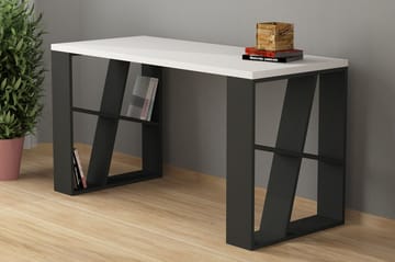 Honemey Skrivebord 140 cm - Hvit/Mørkegrå - Møbler - Bord - Kontorbord - Skrivebord