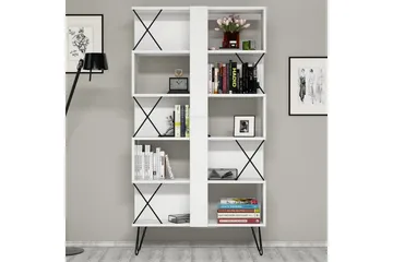 Hovdane Skrivebord 120 cm med Oppbevaring + 2 Bokhyller - Hvit - Møbler - Bord - Kontorbord - Skrivebord
