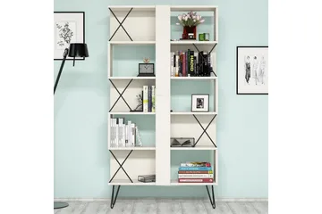 Hovdane Skrivebord 120 cm med Oppbevaring Hylle + Bokhylle - Ekstra Hvit/Svart - Møbler - Bord - Kontorbord - Skrivebord