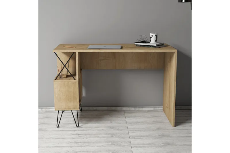 Hovdane Skrivebord 120 cm med Oppbevaring Hylle - Møbler - Bord - Kontorbord - Skrivebord