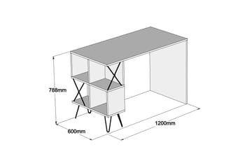 Hovdane Skrivebord 120 cm med Oppbevaring Hylle - Møbler - Bord - Kontorbord - Skrivebord