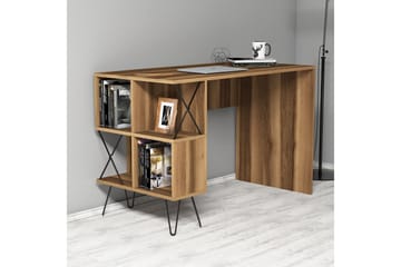 Hovdane Skrivebord 120 cm med Oppbevaringshylle - Brun/Svart - Møbler - Bord - Kontorbord - Skrivebord