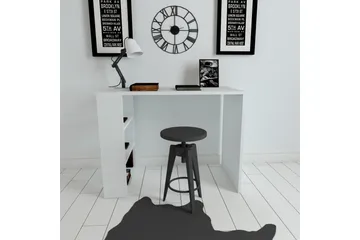 Irbene Skrivebord 90 cm med Oppbevaring 3 Hyller - Hvit - Møbler - Bord - Kontorbord - Skrivebord