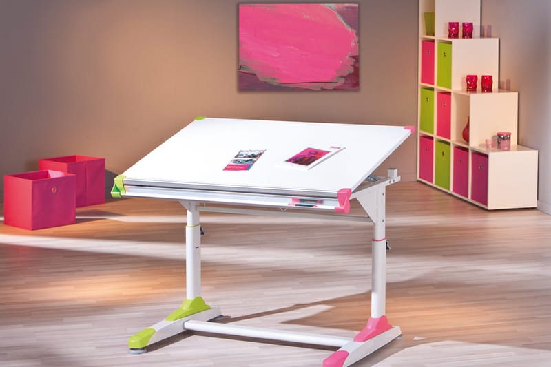 Ivar Skrivebord Barn - Hvit/Grønn/Rosa - Møbler - Bord - Kontorbord - Skrivebord