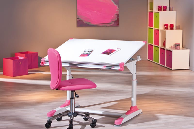 Ivar Skrivebord Barn - Hvit/Grønn/Rosa - Møbler - Bord - Kontorbord - Skrivebord