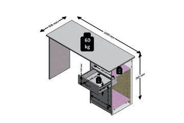 Jackson Skrivebord 123 cm med Oppbevaring Hylle + Skuff + Sk - Hvit/Tre - Møbler - Bord - Kontorbord - Skrivebord