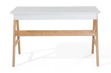 Jahnyia Skrivebord 120 cm med Oppbevaring 2 Skuffer - Hvit/Eik - Møbler - Bord - Kontorbord - Skrivebord