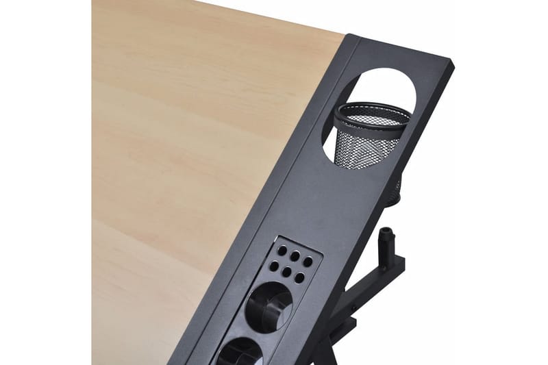 Justerbart tegnebord med 2 skuffer og stol - Brun - Skrivebord - Databord & PC bord